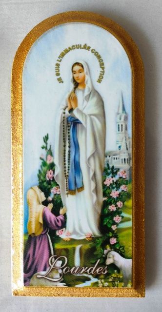 Matka Boża Lourdes - Obraz półokrągły - zdjęcie 2 - Matka Boża Lourdes - Obraz półokrągły