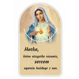 Zakładka papierowa półokrągła - Serce Maryi - Zakładki religijne do książek - Nowość