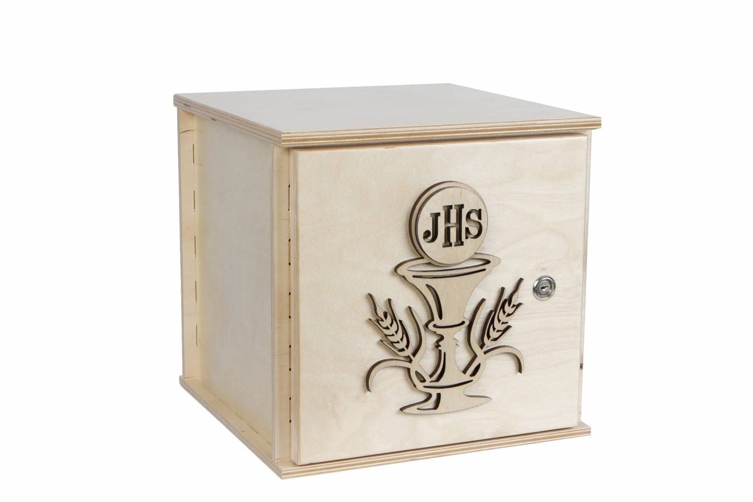 Tabernakulum  z naturalnej sklejki, ozdobny ornament - SPRZĘT LITURGICZNY