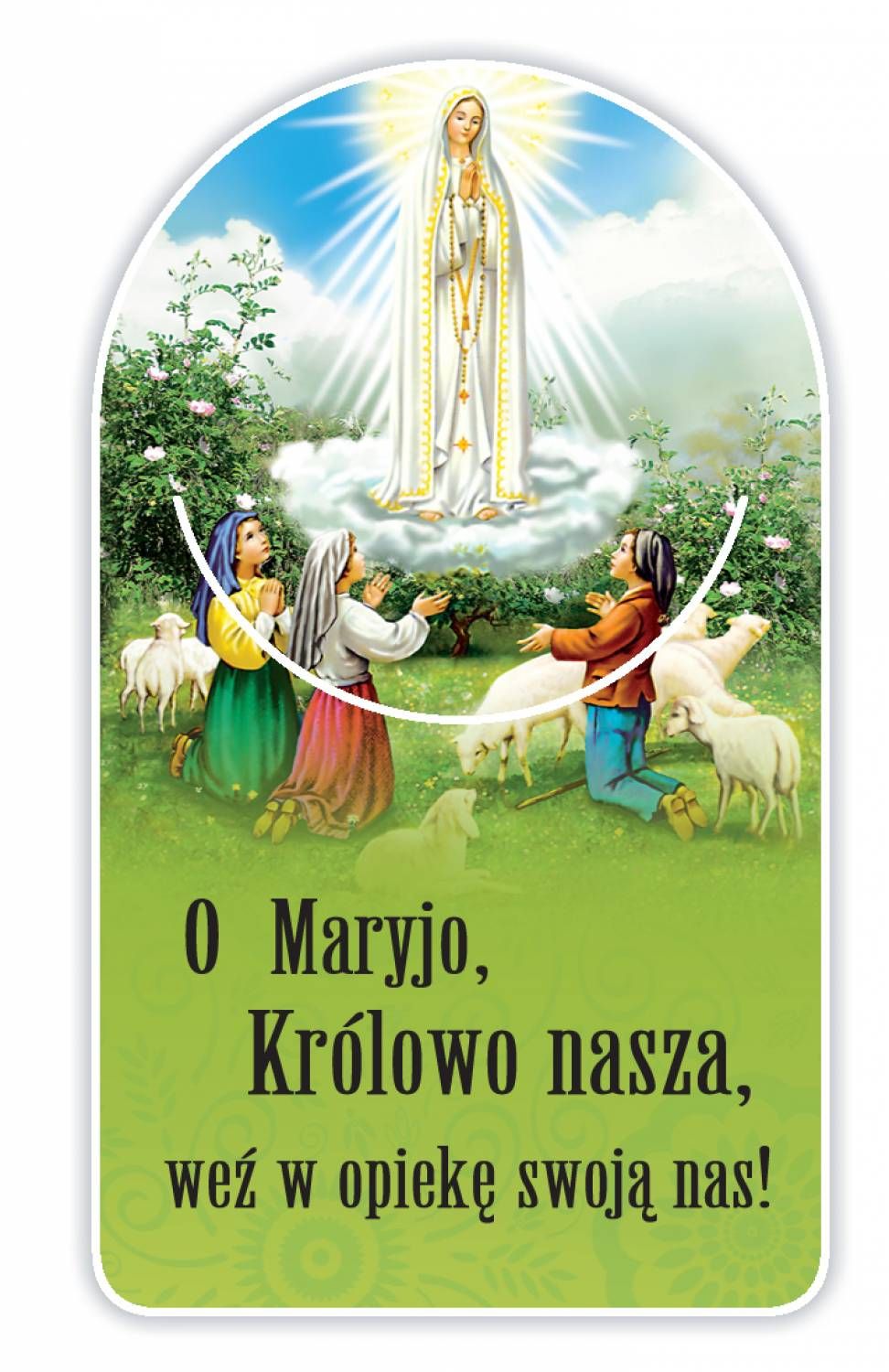 Zakładka papierowa półokrągła - Matka Boża Fatimska