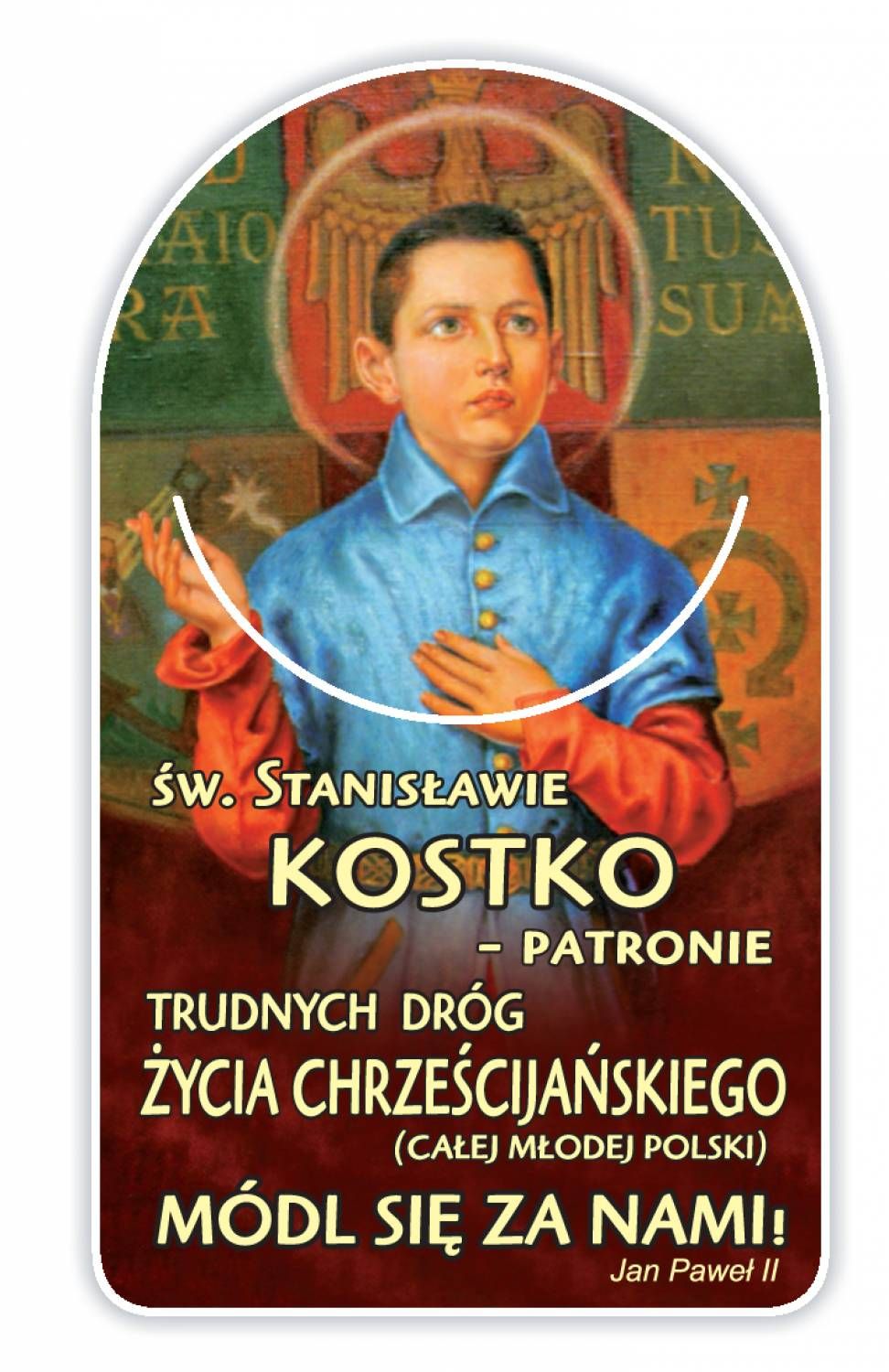 Zakładka papierowa półokrągła - Święty Stanisław Kostka