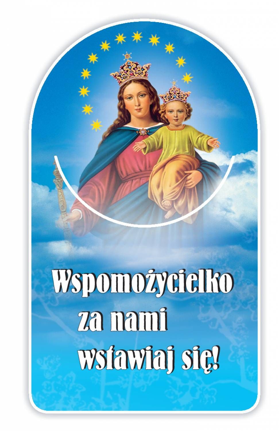 Zakładka papierowa półokrągła - Matka Boża Wspomożycielka