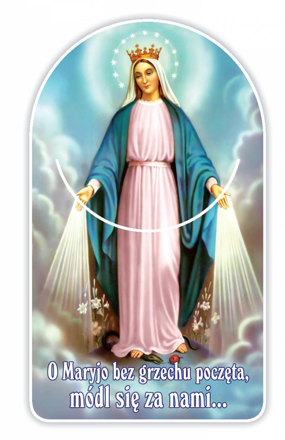 Zakładka papierowa półokrągła - Matka Boża Niepokalana