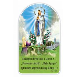 Zakładka papierowa półokrągła - Matka Boża Lourdes - Zakładki religijne do książek - Nowość