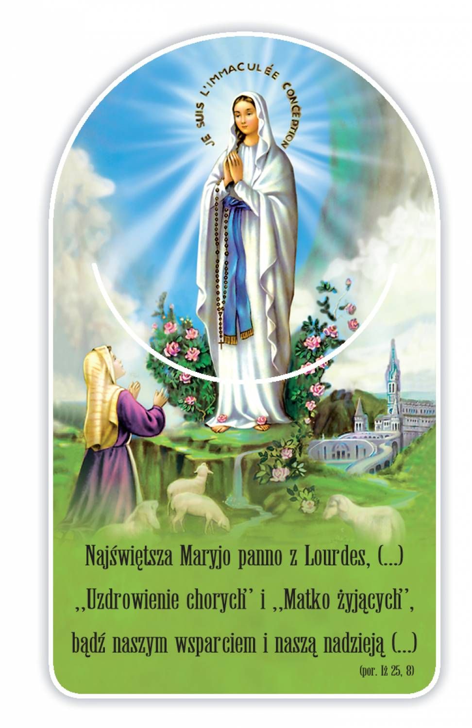 Zakładka papierowa półokrągła - Matka Boża Lourdes
