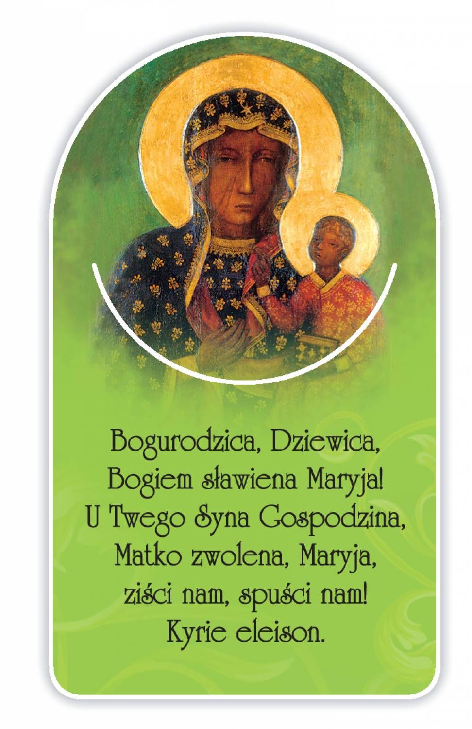 Zakładka papierowa półokrągła - Matka Boża Częstochowska (2)