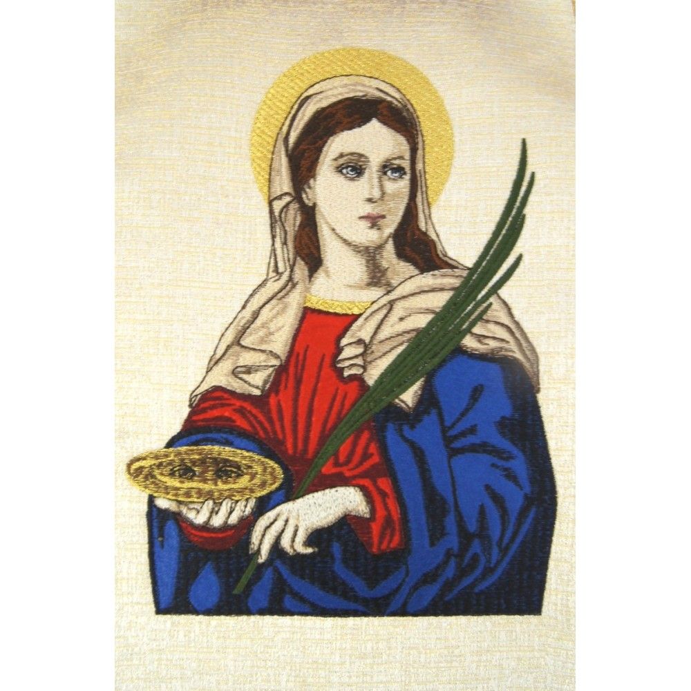 Ornat haftowany z wizerunkiem św. Łucji - zdjęcie 3 - Ornat haftowany z wizerunkiem św. Łucji