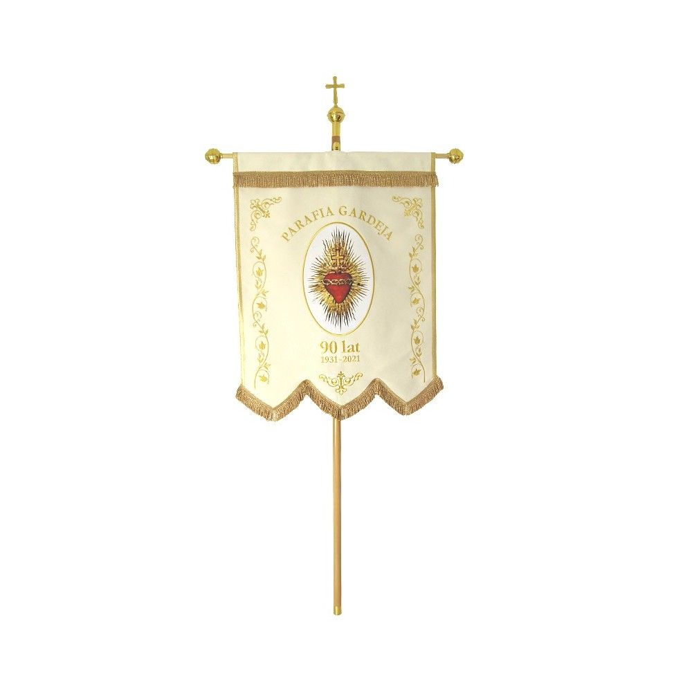 Chorągiew drukowana, haftowane napisy św. Józef - zdjęcie 2 - Chorągiew drukowana, haftowane napisy św. Józef