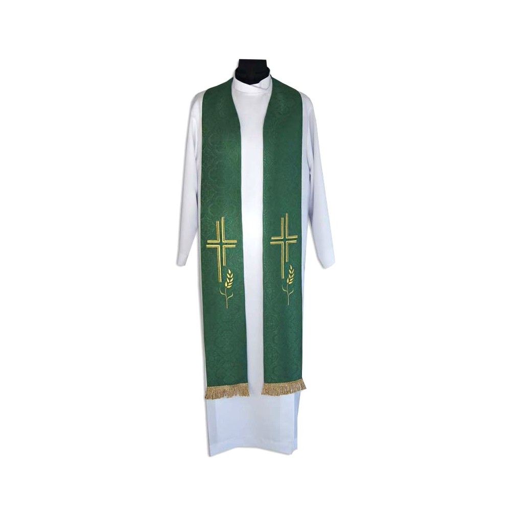 Stuła kapłańska krzyż i kłosy z frędzlami (5) - zdjęcie 4 - Stuła kapłańska krzyż i kłosy z frędzlami (5)