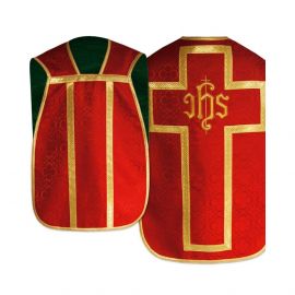 Ornat rzymski IHS - kolory liturgiczne, żakard (29) - Ornaty rzymskie - Nowość