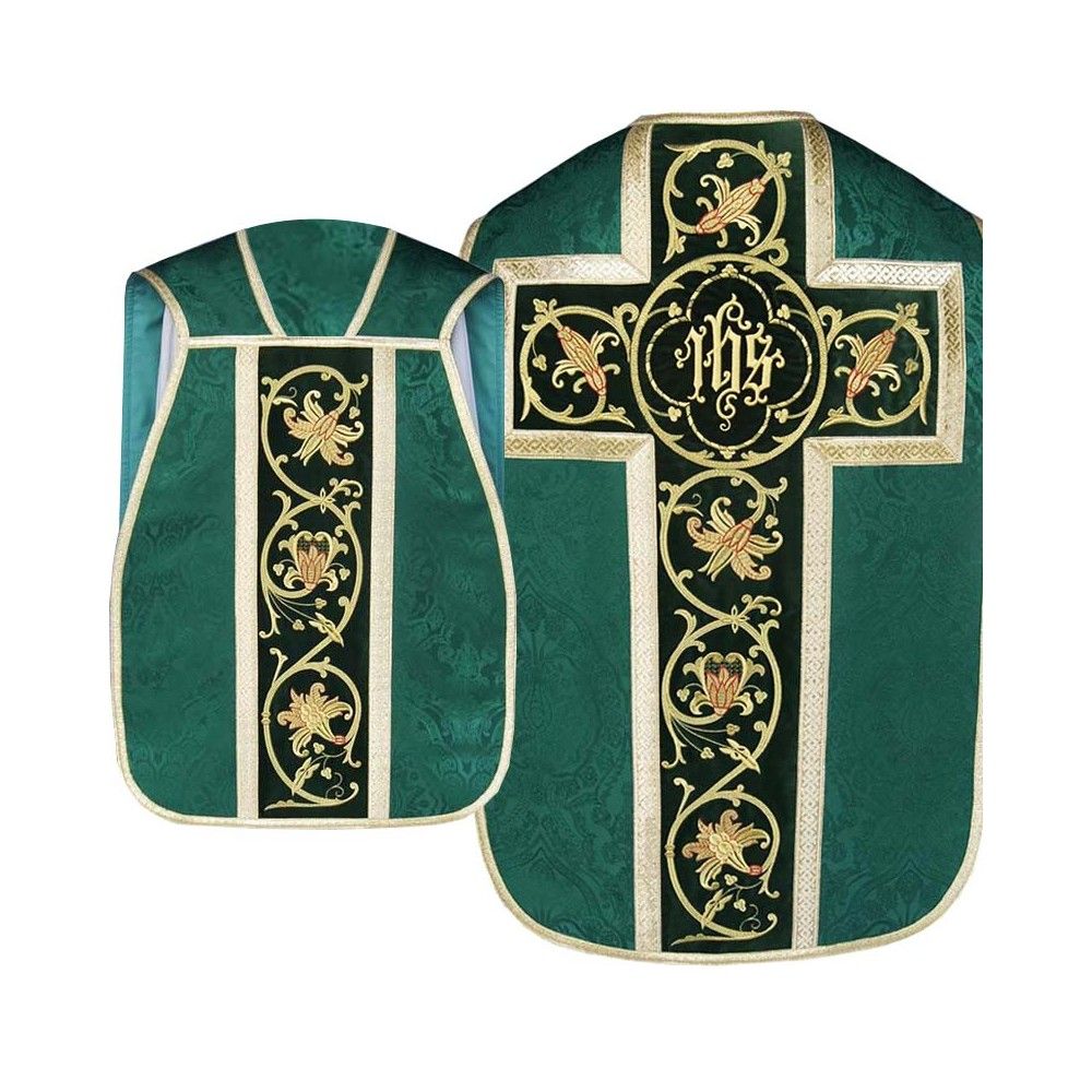 Ornat rzymski IHS - kolory liturgiczne, żakard (35) - zdjęcie 7 - Ornat rzymski IHS - kolory liturgiczne, żakard (34)