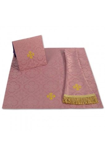 Ornat rzymski IHS - różowy, żakard (36) - zdjęcie 2 - Ornat rzymski IHS - różowy, żakard (35)