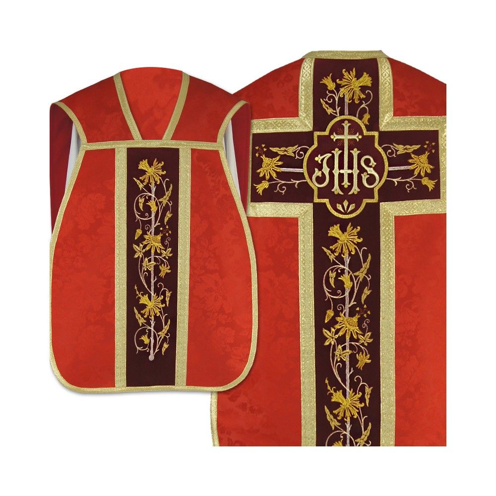 Ornat rzymski IHS - kolory liturgiczne, żakard (38)