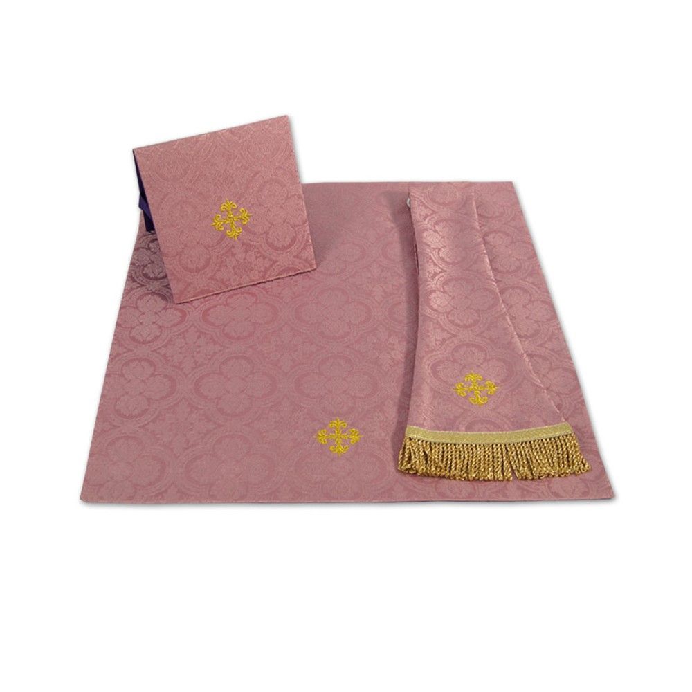 Ornat rzymski IHS - różowy, żakard (39) - zdjęcie 2 - Ornat rzymski IHS - różowy, żakard (39)