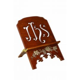 Pulpit drewniany zdobiony, kolor ciemny brąz (2)