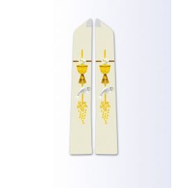 Stuła ecru z motywem eucharystycznym