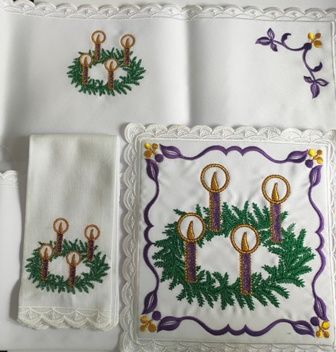 Bielizna kielichowa haftowana, Adwent (4) - zdjęcie 3 - Bielizna kielichowa haftowana, Adwent (4)