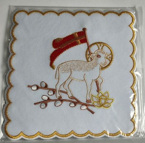 Palka wielkanocna haftowana - Baranek Ofiarny - zdjęcie 2 - Palka wielkanocna haftowana - Baranek