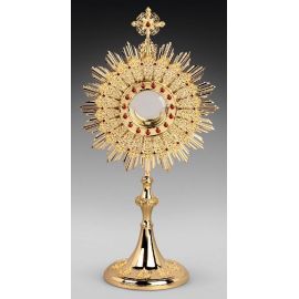 Monstrancja mosiężna, pozłacana - 65 cm (D37)