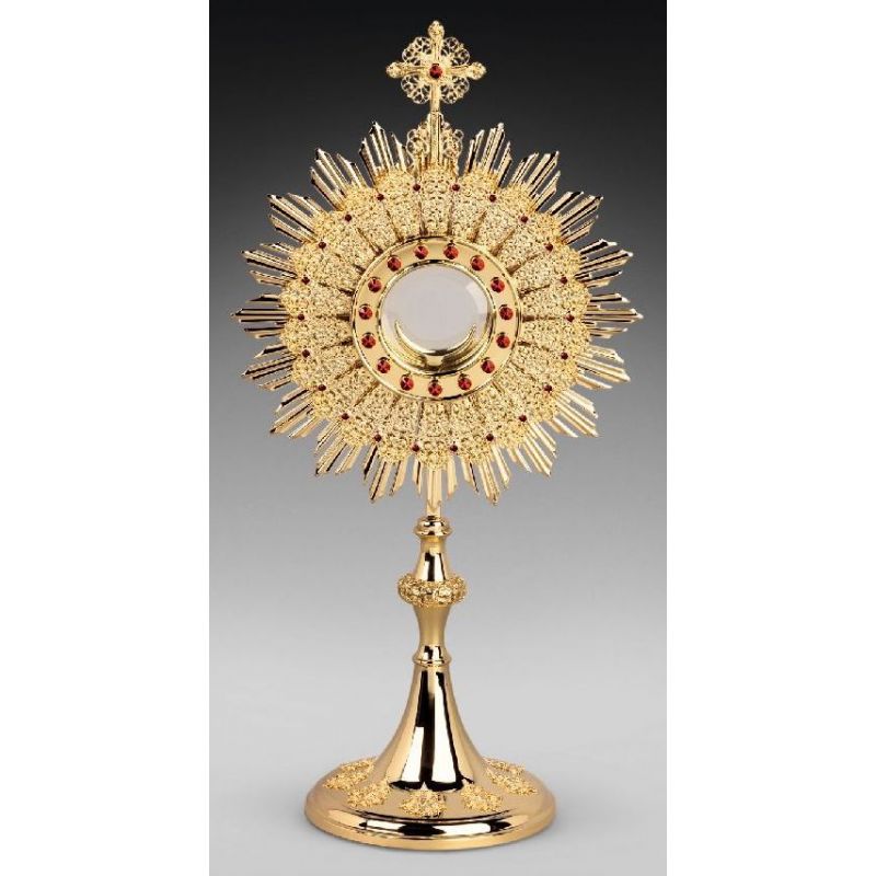 Monstrancja mosiężna, pozłacana - 65 cm (D37) - Monstrancja mosiężna, pozłacana - 65 cm (D37)