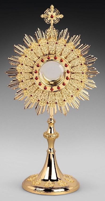 Monstrancja mosiężna, pozłacana - 65 cm (D37)