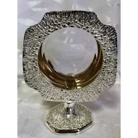 Monstrancja mosiężna, pozłacana - 16 cm (D39)