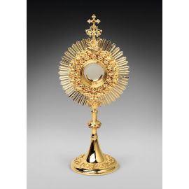 Monstrancja mosiężna, pozłacana - 62 cm (D41)