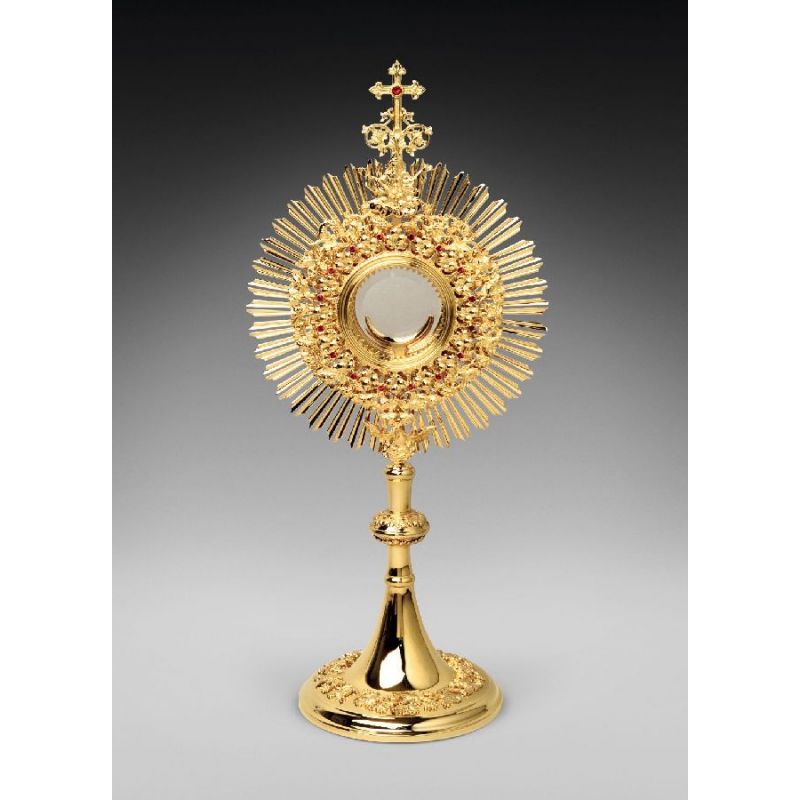 Monstrancja mosiężna, pozłacana - 62 cm (D41) - Monstrancja mosiężna, pozłacana - 62 cm (D41)