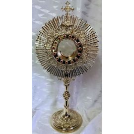 Monstrancja mosiężna, pozłacana - 55 cm (D43)