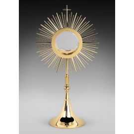 Monstrancja mosiężna, pozłacana, duża hostia - 77 cm (D44) - zdjęcie 1 - Monstrancja mosiężna, pozłacana, duża hostia - 77 cm (D44)
