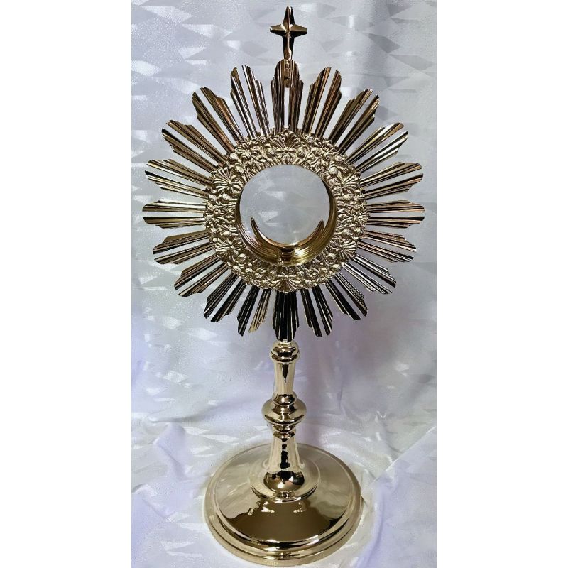 Monstrancja mosiężna, pozłacana - 45 cm (D46) - Monstrancja mosiężna, pozłacana - 45 cm (D46)