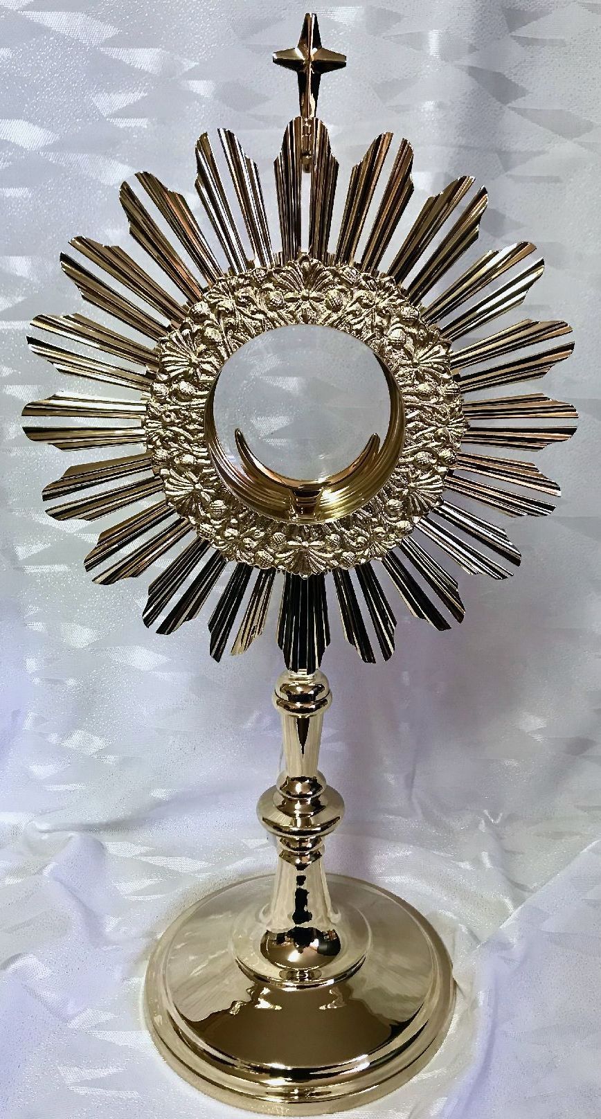 Monstrancja mosiężna, pozłacana - 45 cm (D46)