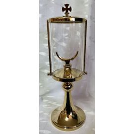 Monstrancja mosiężna, pozłacana - 36 cm (D48)