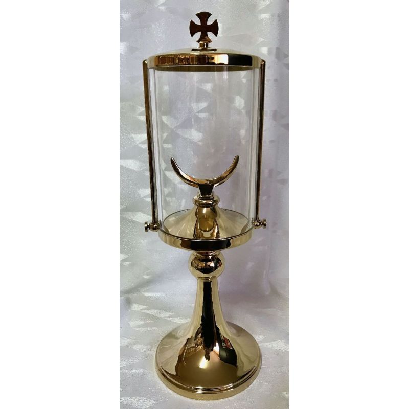 Monstrancja mosiężna, pozłacana - 36 cm (D48) - Monstrancja mosiężna, pozłacana - 36 cm (D48)