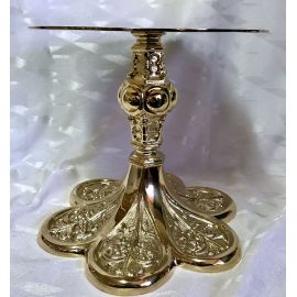 Podstawa, tron pod monstrancję, mosiężny, pozłacany 22 cm (1D) - TRON POD MONSTRANCJĘ - Nowość