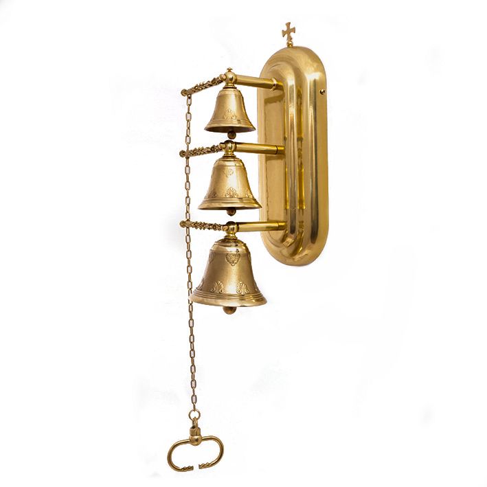 Sygnaturka mosiężna, potrójna, odlew - 45 cm