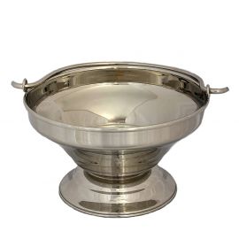 Kociołek na wodę święconą mosiężny, niklowany 13 cm (A2)