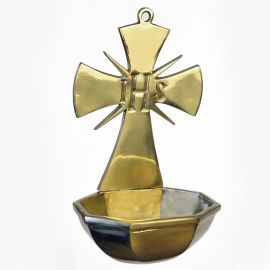 Kropielnica kościelna, odlew mosiężny 27 cm  (2) - zdjęcie 1 - Kropielnica kościelna, odlew mosiężny 27 cm  (2)