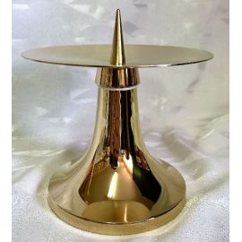 Świecznik ołtarzowy 11 cm, mosiężny, pozłacany (2)