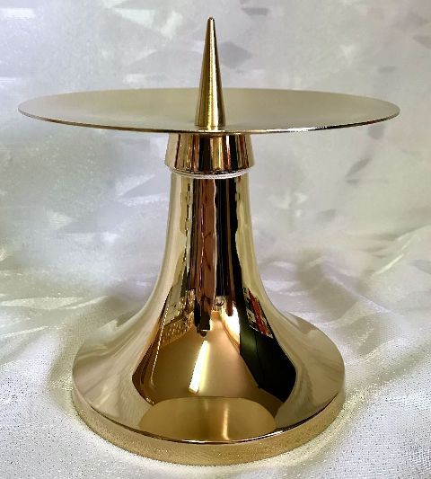 Świecznik ołtarzowy 11 cm, mosiężny, pozłacany (2)