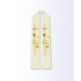 Stuła ecru z motywem eucharystycznym - zdjęcie 1 - Stuła ecru z motywem eucharystycznym