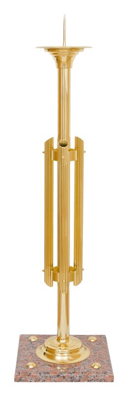 Lichtarz pod paschał mosiężny, złocony - 110 cm