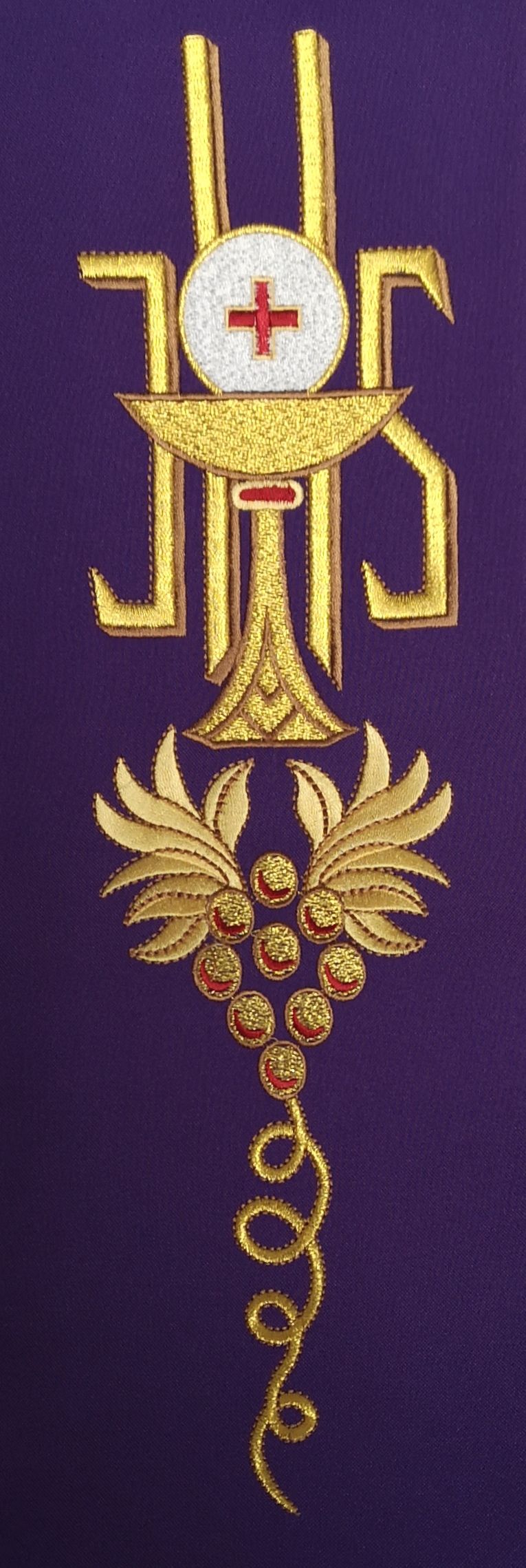 Szarfa, sygnatura, uchwyt do dzwonka fiolet