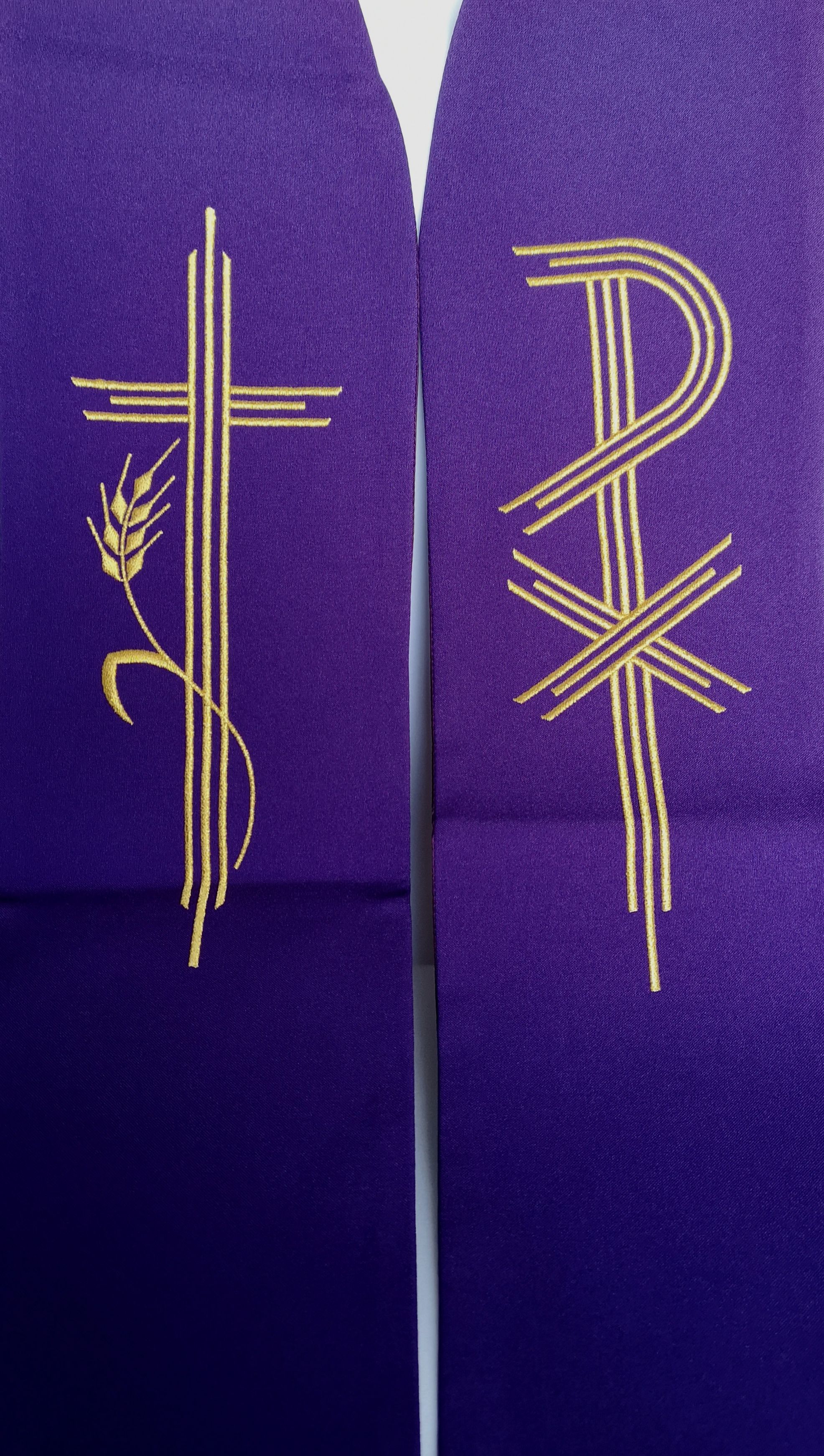 Stuła haftowana wielkopostna, fioletowa - PX (2)