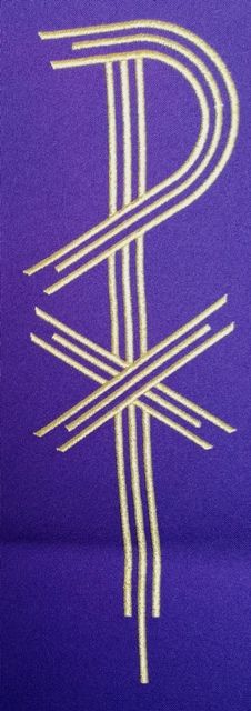 Stuła haftowana wielkopostna, fioletowa - PX (2) - zdjęcie 3 - Stuła haftowana wielkopostna, fioletowa - PX (2)