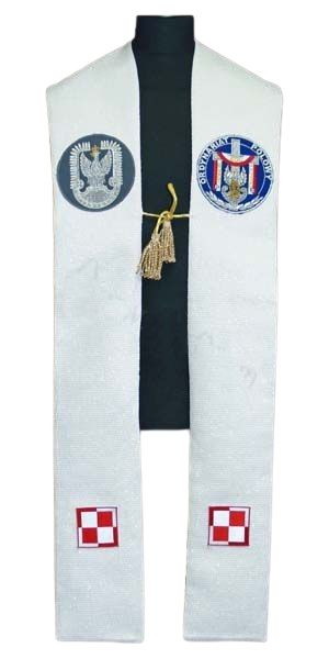 Stuła Ordynariat Polowy - naszywane aplikacje - kolor biały lub fiolet