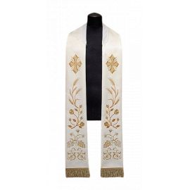 Stuła haftowana - krzyże, kłosy, róże (35) - EUCHARYSTYCZNE - Nowość