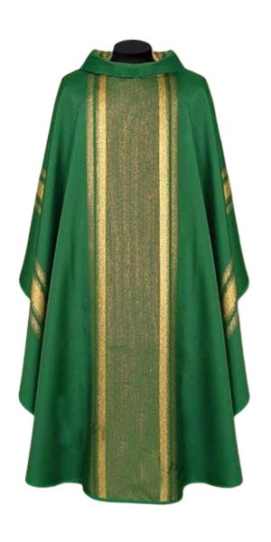 Ornat tkanina lejąca złoto zielona (44A)