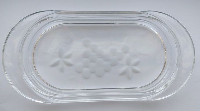 Taca kryształowa pod ampułki z uszami 21 x 10 cm