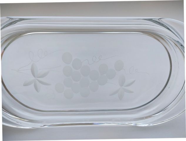 Taca kryształowa pod ampułki z uszami 21 x 10 cm - zdjęcie 2 - Taca kryształowa pod ampułki z uszami 21 x 10 cm